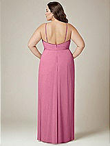 Alt View 3 Thumbnail - Orchid Pink Adjustable Strap Wrap Bodice Maxi Dress with Front Slit 
