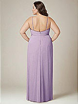 Alt View 3 Thumbnail - Pale Purple Adjustable Strap Wrap Bodice Maxi Dress with Front Slit 