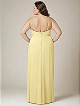 Alt View 3 Thumbnail - Pale Yellow Adjustable Strap Wrap Bodice Maxi Dress with Front Slit 