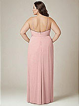 Alt View 3 Thumbnail - Rose - PANTONE Rose Quartz Adjustable Strap Wrap Bodice Maxi Dress with Front Slit 