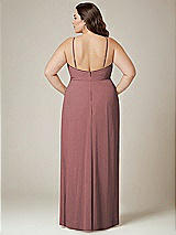 Alt View 3 Thumbnail - Rosewood Adjustable Strap Wrap Bodice Maxi Dress with Front Slit 