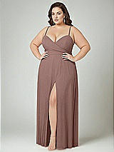 Alt View 2 Thumbnail - Sienna Adjustable Strap Wrap Bodice Maxi Dress with Front Slit 