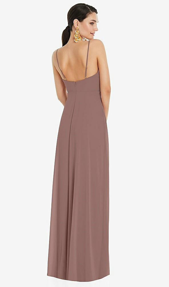 Back View - Sienna Adjustable Strap Wrap Bodice Maxi Dress with Front Slit 