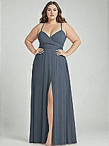 Alt View 1 Thumbnail - Silverstone Adjustable Strap Wrap Bodice Maxi Dress with Front Slit 