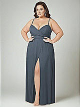 Alt View 2 Thumbnail - Silverstone Adjustable Strap Wrap Bodice Maxi Dress with Front Slit 