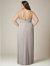 Alt View 3 Thumbnail - Taupe Adjustable Strap Wrap Bodice Maxi Dress with Front Slit 