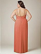Alt View 3 Thumbnail - Terracotta Copper Adjustable Strap Wrap Bodice Maxi Dress with Front Slit 