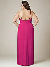 Alt View 3 Thumbnail - Think Pink Adjustable Strap Wrap Bodice Maxi Dress with Front Slit 