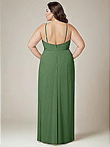 Alt View 3 Thumbnail - Vineyard Green Adjustable Strap Wrap Bodice Maxi Dress with Front Slit 