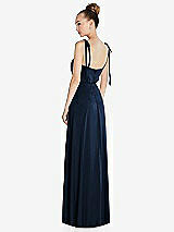 Rear View Thumbnail - Midnight Navy Tie Shoulder A-Line Maxi Dress