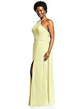 Alt View 2 Thumbnail - Butter Yellow Diamond Halter Maxi Dress with Adjustable Straps