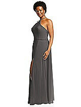 Alt View 2 Thumbnail - Caviar Gray Diamond Halter Maxi Dress with Adjustable Straps