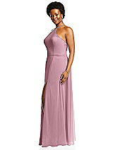 Alt View 2 Thumbnail - Dusty Pink Diamond Halter Maxi Dress with Adjustable Straps