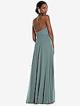 Rear View Thumbnail - Icelandic Diamond Halter Maxi Dress with Adjustable Straps