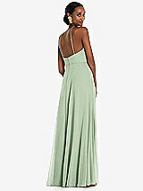 Rear View Thumbnail - Celadon Diamond Halter Maxi Dress with Adjustable Straps