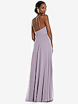 Rear View Thumbnail - Lilac Haze Diamond Halter Maxi Dress with Adjustable Straps