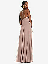 Rear View Thumbnail - Neu Nude Diamond Halter Maxi Dress with Adjustable Straps