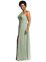 Alt View 2 Thumbnail - Sage Diamond Halter Maxi Dress with Adjustable Straps