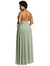 Alt View 3 Thumbnail - Sage Diamond Halter Maxi Dress with Adjustable Straps