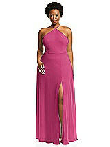 Alt View 1 Thumbnail - Tea Rose Diamond Halter Maxi Dress with Adjustable Straps