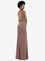 Front View Thumbnail - Sienna High Neck Backless Maxi Dress with Slim Belt