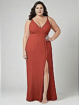 Alt View 1 Thumbnail - Amber Sunset Faux Wrap Criss Cross Back Maxi Dress with Adjustable Straps