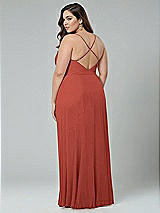 Alt View 2 Thumbnail - Amber Sunset Faux Wrap Criss Cross Back Maxi Dress with Adjustable Straps