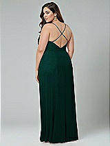 Alt View 2 Thumbnail - Evergreen Faux Wrap Criss Cross Back Maxi Dress with Adjustable Straps