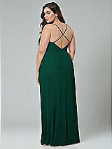 Alt View 2 Thumbnail - Hunter Green Faux Wrap Criss Cross Back Maxi Dress with Adjustable Straps
