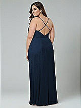 Alt View 2 Thumbnail - Midnight Navy Faux Wrap Criss Cross Back Maxi Dress with Adjustable Straps