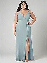 Alt View 1 Thumbnail - Morning Sky Faux Wrap Criss Cross Back Maxi Dress with Adjustable Straps