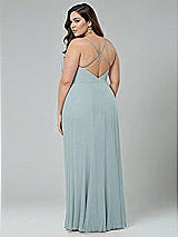 Alt View 2 Thumbnail - Morning Sky Faux Wrap Criss Cross Back Maxi Dress with Adjustable Straps