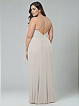Alt View 2 Thumbnail - Oyster Faux Wrap Criss Cross Back Maxi Dress with Adjustable Straps