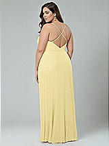 Alt View 2 Thumbnail - Pale Yellow Faux Wrap Criss Cross Back Maxi Dress with Adjustable Straps