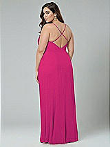 Alt View 2 Thumbnail - Think Pink Faux Wrap Criss Cross Back Maxi Dress with Adjustable Straps