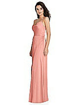 Side View Thumbnail - Rose - PANTONE Rose Quartz Cowl-Neck A-Line Maxi Dress with Adjustable Straps