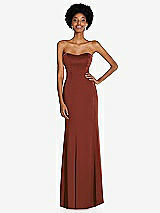 Front View Thumbnail - Auburn Moon Strapless Princess Line Lux Charmeuse Mermaid Gown