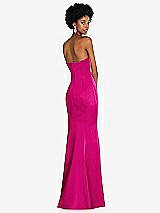 Rear View Thumbnail - Think Pink Strapless Princess Line Lux Charmeuse Mermaid Gown