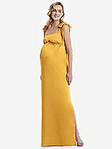 Front View Thumbnail - NYC Yellow Flat Tie-Shoulder Empire Waist Maternity Dress