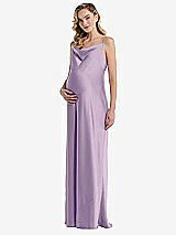 Front View Thumbnail - Pale Purple Cowl-Neck Tie-Strap Maternity Slip Dress
