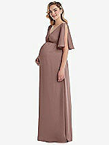 Side View Thumbnail - Sienna Flutter Bell Sleeve Empire Maternity Dress