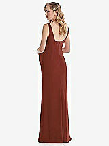 Rear View Thumbnail - Auburn Moon Wide Strap Square Neck Maternity Trumpet Gown