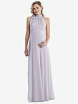 Front View Thumbnail - Moondance Scarf Tie High Neck Halter Chiffon Maternity Dress