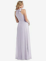 Rear View Thumbnail - Moondance Scarf Tie High Neck Halter Chiffon Maternity Dress