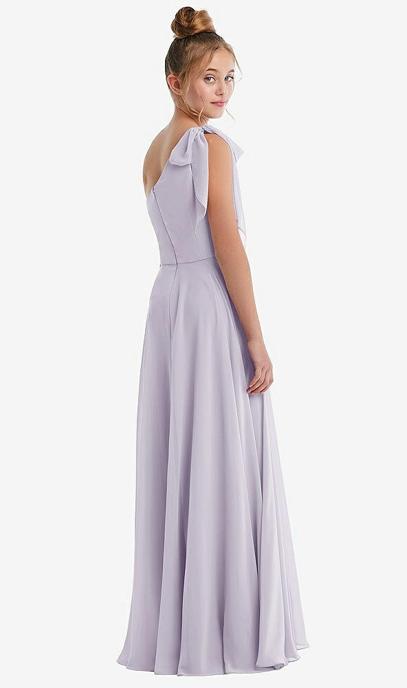 Back View - Moondance One-Shoulder Scarf Bow Chiffon Junior Bridesmaid Dress