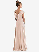 Rear View Thumbnail - Cameo Cascading Ruffle Full Skirt Chiffon Junior Bridesmaid Dress