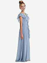 Side View Thumbnail - Cloudy Cascading Ruffle Full Skirt Chiffon Junior Bridesmaid Dress