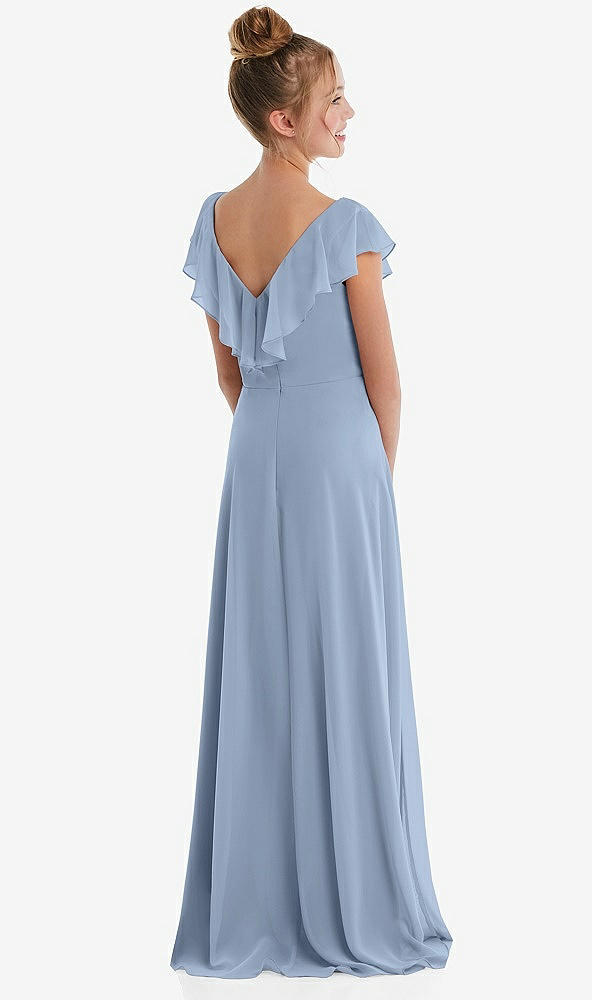 Back View - Cloudy Cascading Ruffle Full Skirt Chiffon Junior Bridesmaid Dress