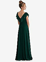 Rear View Thumbnail - Evergreen Cascading Ruffle Full Skirt Chiffon Junior Bridesmaid Dress