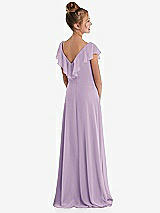 Rear View Thumbnail - Pale Purple Cascading Ruffle Full Skirt Chiffon Junior Bridesmaid Dress